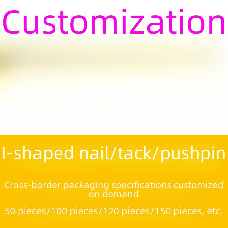 Cross-border hot sale transparent I-shaped nail Earth nail packing 50 pieces 100 pieces 120 pieces 18mm_voghion.com