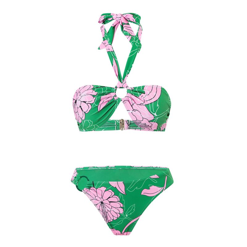Damenbekleidung Badeanzug mit Schnürung, Aufdruck, sexy Bikini, Neckholder, geteilter Badeanzug, Bikini_voghion.com