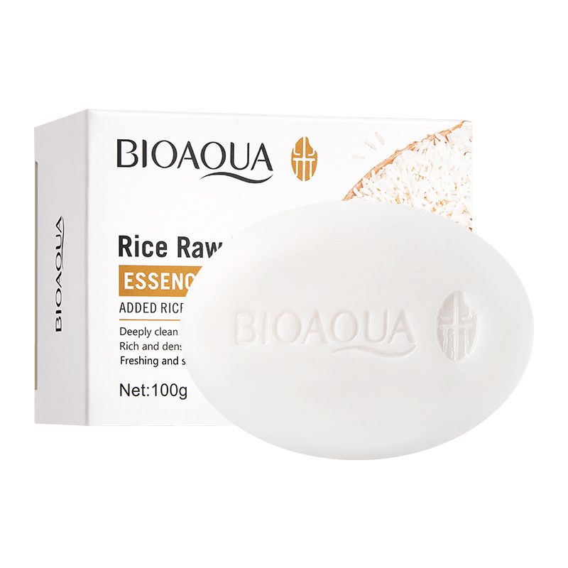 BIOAOUA Rice Puree Soap100g, Bath Oil Control, Face Wash, Bath Soap, Essential Oil Handmade Soap_voghion.com