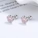 Orecchini a perno con chiusura a vite in argento sterling 925, a forma di zampa di cucciolo di cane rosa, PE1_voghion.com