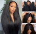 V Part Wig Human Hair Kinky Straight Wigs for Women Brazilian Yaki Straight Clip in Wigs Remy Hair_voghion.com