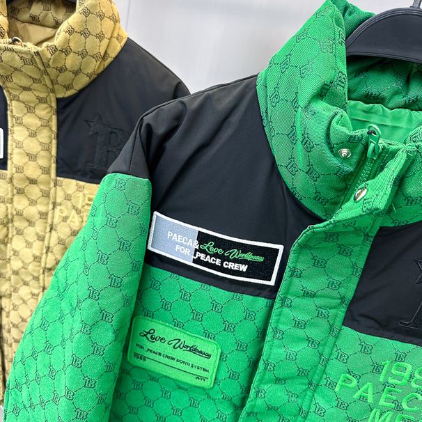 Men's Clothing Winter men's jacquard letter down jacket stand collar multi standard fashion warm down jacket B1ACC4412_voghion.com