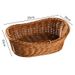 Rattan Small Creative Plate Snack Storage Basket Yuanbao Shape Handwoven Fruit Melon Seeds_voghion.com