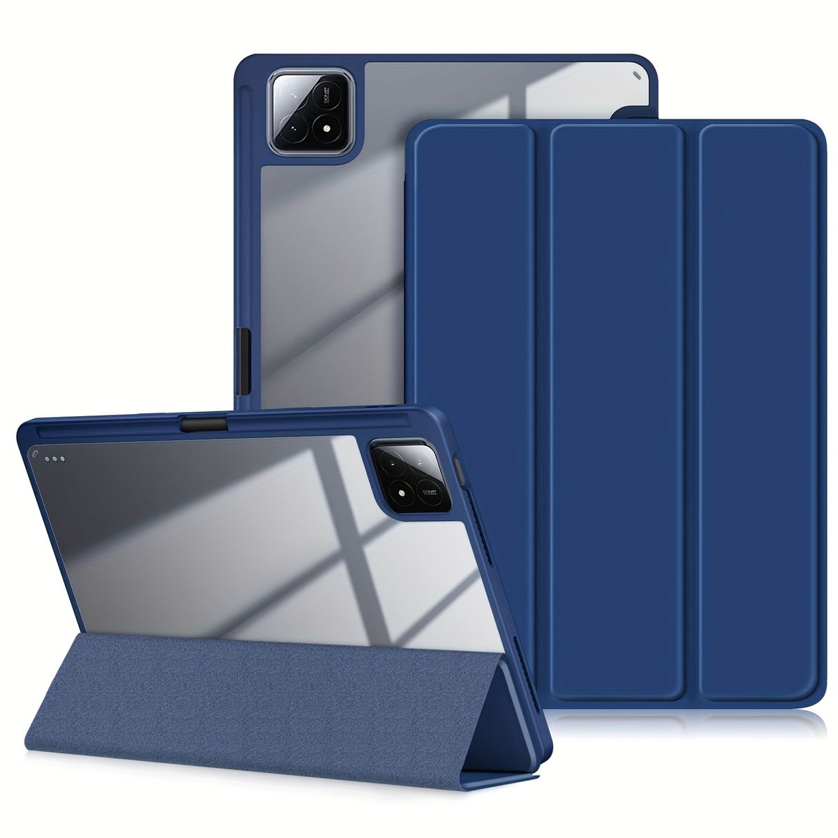 Custodia per XiaoMi Pad 7 da 11,2 pollici con portapenne per MiPad 7 Pro da 11,2 pollici, trasparente, antiurto, con supporto a tre ante, per tablet._voghion.com