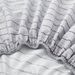 Gray Striped Textured Mattress Cover Polyester 3D Printed Bedspread_voghion.com