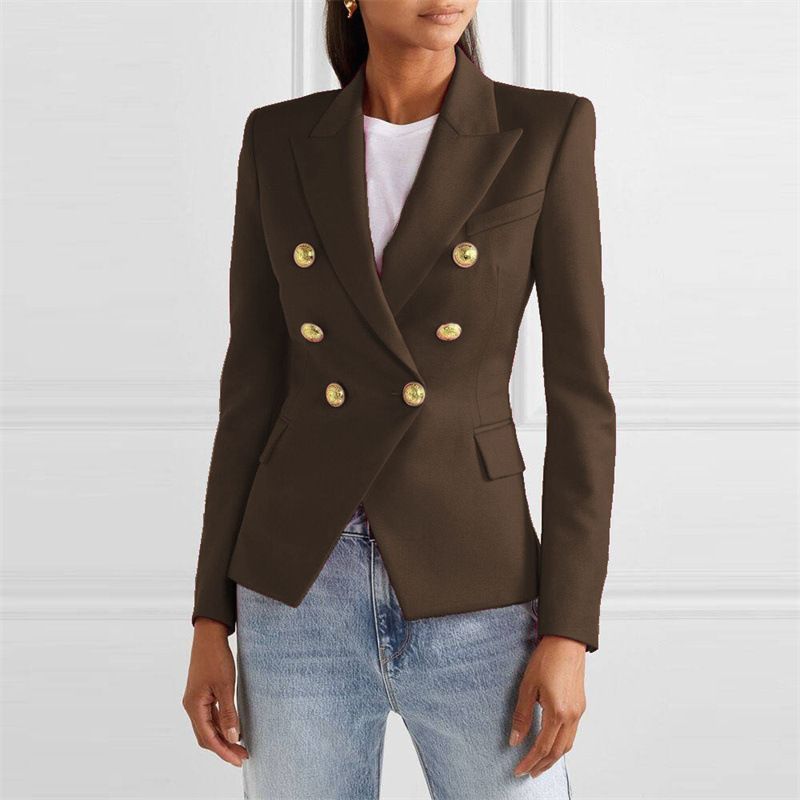 Vêtements pour femmes printemps et automne, vêtements tendance pour femmes, automne et hiver, nouvelle couleur unie, mode, costume décontracté, veste courte pour femmes_voghion.com
