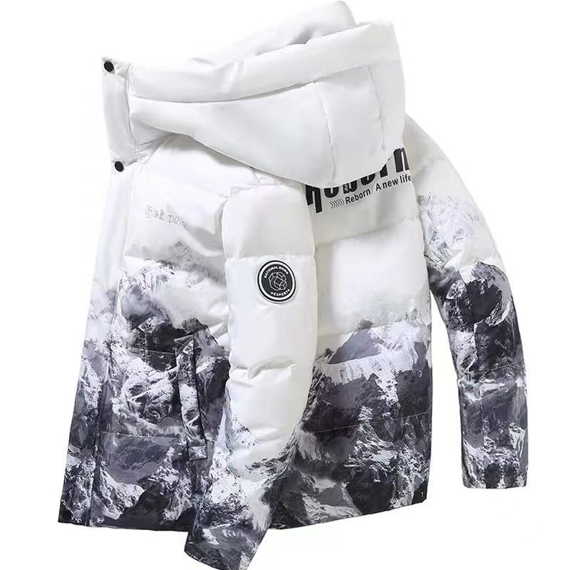 Men's Clothing winter couple Coat jackets for men and women, same style, snow mountain gradient, main supply stall live broadcast, price negotiable_voghion.com