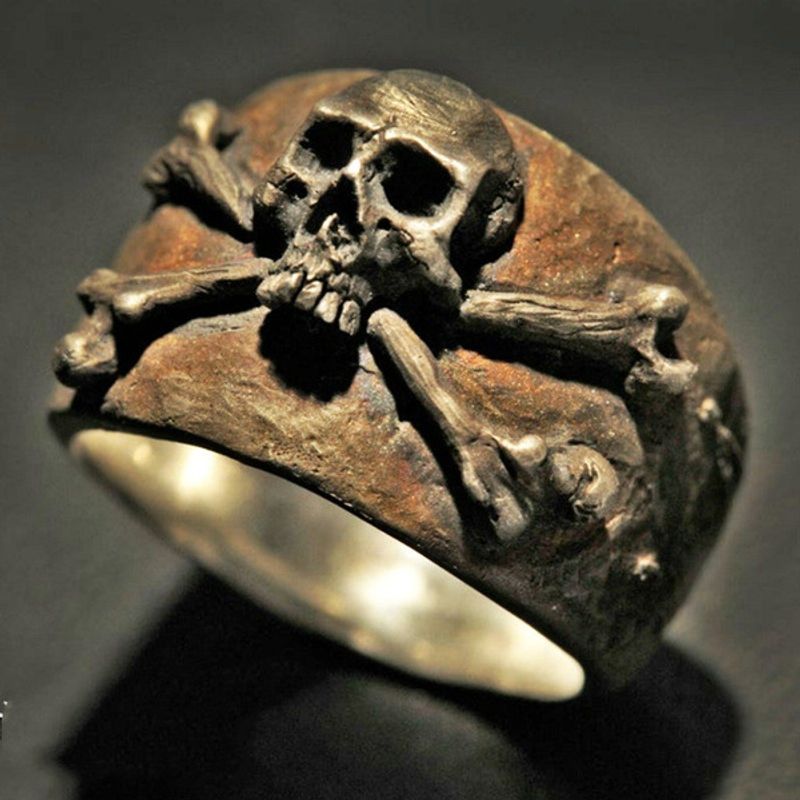 Chenrui Jewelry Punk Style Nostalgic Skull Personality Men's Ring_voghion.com