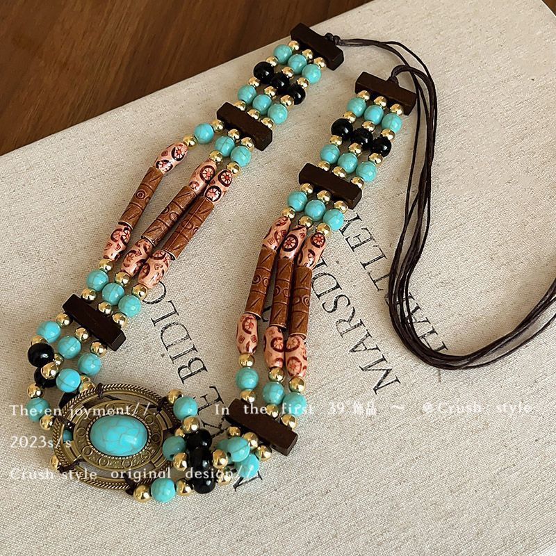 Ethno-Stil Nischen High-End-Gürtel für Frauen Bohemian Handgewebte Taillenkette Einzigartiges Design-Accessoires_voghion.com