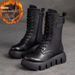 Winter New High Barrel Martin Thick Sole Warm Women's Casual Fashion Versatile Lace up Cotton Boots for Women_voghion.com