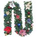 2.7M Christmas Garland With 240 Dense Flowers - Red/Gold/Pink/Silver/Blue/Multi-Color (LED Lights Optional)_voghion.com
