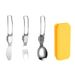 Set di stoviglie in acciaio inossidabile 304 Set di posate pieghevoli Coltello pieghevole Forchetta Cucchiaio Bacchette staccabili Borsa per posate portatile per esterni_voghion.com