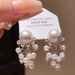 Silver Needle Pearl Geometric Round Tassel Earrings Fashionable High-end Sense Of Style Niche Personality Ear_voghion.com