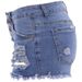Dameskleding Hoge taille katoenen blauwe shorts gewassen slim lichte kleur Dames rechte denim shorts_voghion.com