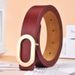 New Simple Versatile Oval Men Fashion Alloy Buckle Women's Belt Ins Style For Dresses And Jeans_voghion.com