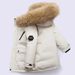 Boys Cotton Coat Winter New Children's Large And Medium Sized Children's Solid Color Large Fur Collar Down Cotton Thickened Cotton Coat_voghion.com