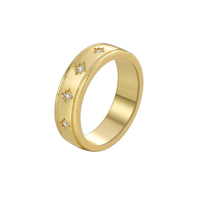French Simple Monotonous Retro High End Design Ring Female Temperament Fashion Micro Inlaid Zircon Index Finger Ring_voghion.com