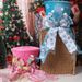 Opvouwbare kerstboomtopper met strik - Peperkoekmannetje, roze/blauw/rood, compacte opbergruimte, feestelijke boomversiering_voghion.com