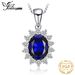 Ready Stock JewelryPalace Prinzessin Diana Erstellt Blau Saphir Rubin Simulierte Smaragd Sterg Sier Anhänger Halskette für FrauenKeine Kette_voghion.com
