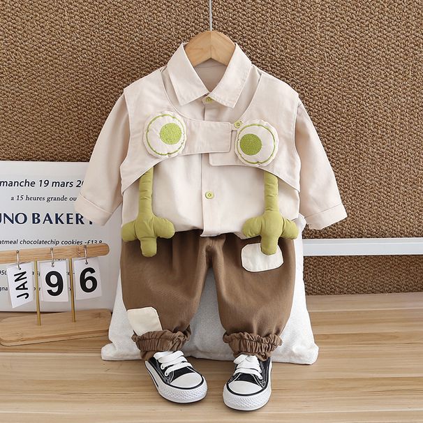 Bērnu apģērbs, garš, slaids multfilmu krekls, zēnu ikdienas uzvalks, pavasara/rudens maza un vidēja izmēra bērnu apģērbs._voghion.com