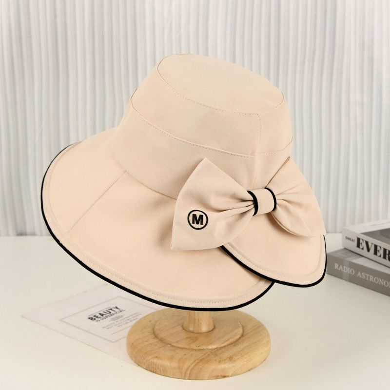 New Summer Bucket Hat Hat Sunscreen Sunshade Brim Sun Hat Versatile Bow UV_voghion.com