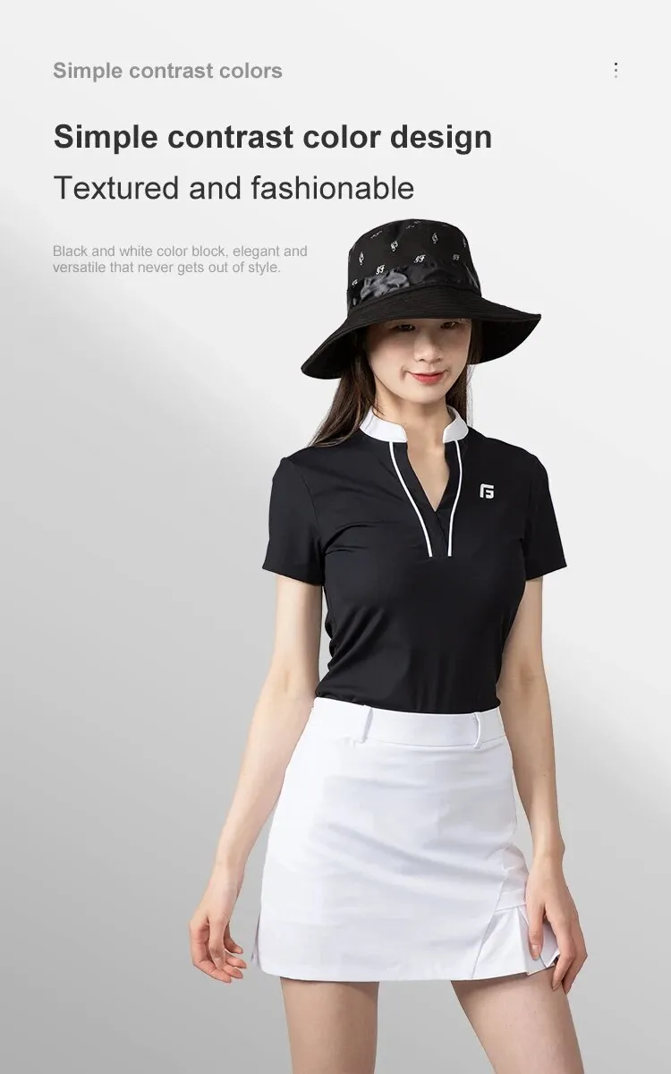 Golfist Versatile Summer Wide Brim Leisure Sun Protection Black Fashion Fishing Hat Outdoor Women's Golf Cap_voghion.com