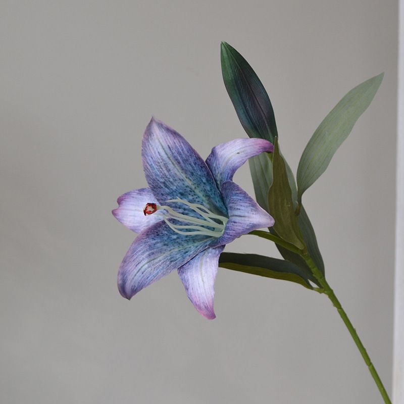 Kënschtlech Blumm, falsch Blumm, Retro Hierschtlilie, Uelegmolerei am 3D-Effekt, 2-Kapp Blummenhausdekoratioun, einfachen europäesche Stil an amerikanesche Stil_voghion.com