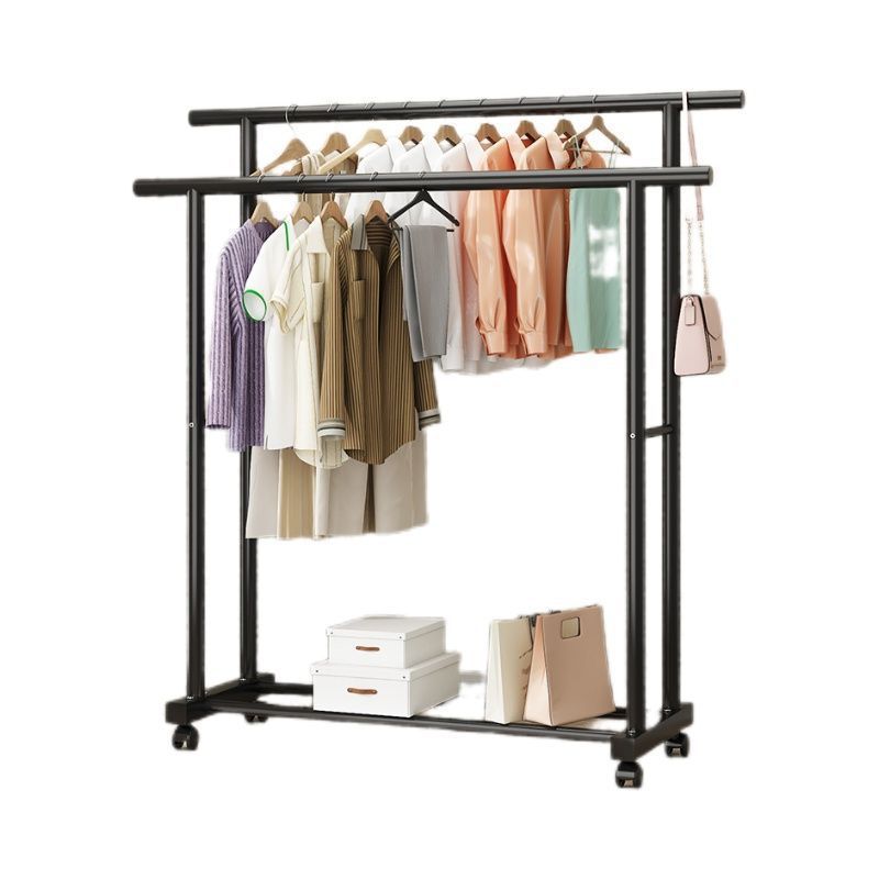 Varal de roupas com altura ajustável – Suporte de lavanderia de aço resistente para casa, dormitório e varanda, móvel com rodas, design compacto_voghion.com