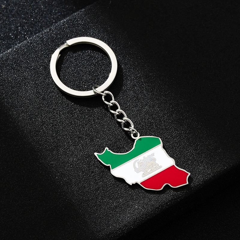 Iranian Oil Drip Pendant Keychain – Retro Ethnic Titanium Steel Decorative Accessory For Men & Women_voghion.com