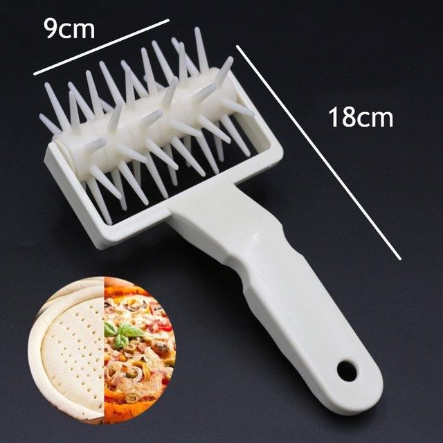 1pcs Pizza Rolling Pin Punch Pastry Roller Pin Biscuit Dough Pie Hole  Embossing Dough Roller Lattice Craft Baking Cooking Tool_voghion.com