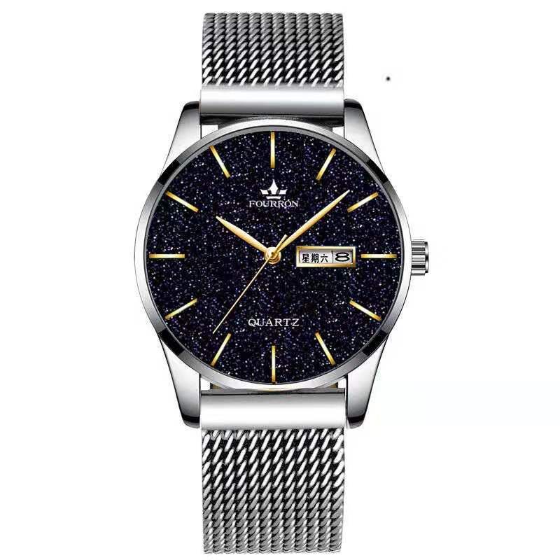 Orologio da uomo con calendario Milano, semplice, alla moda, sottile, con cinturino in acciaio, al quarzo, per studenti, non meccanico_voghion.com