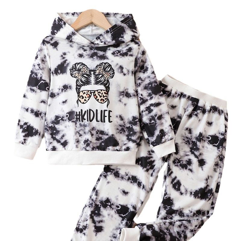 Costume deux pièces à capuche et pantalon à motifs pour mère et enfant, sweat à capuche à manches longues, à la mode, pour enfants et filles_voghion.com