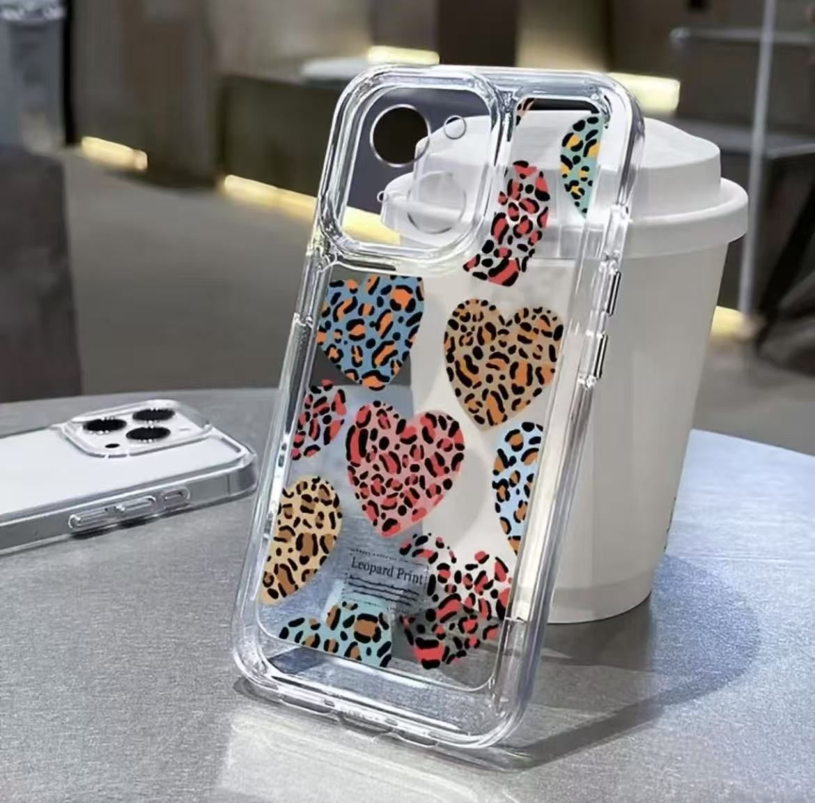 Süße Kühle Wind Ins Leopard Print Liebe Plaid Für IPhone16 Handy Fall Iphone14pm Neue 13 Frauen 15p Korea_voghion.com