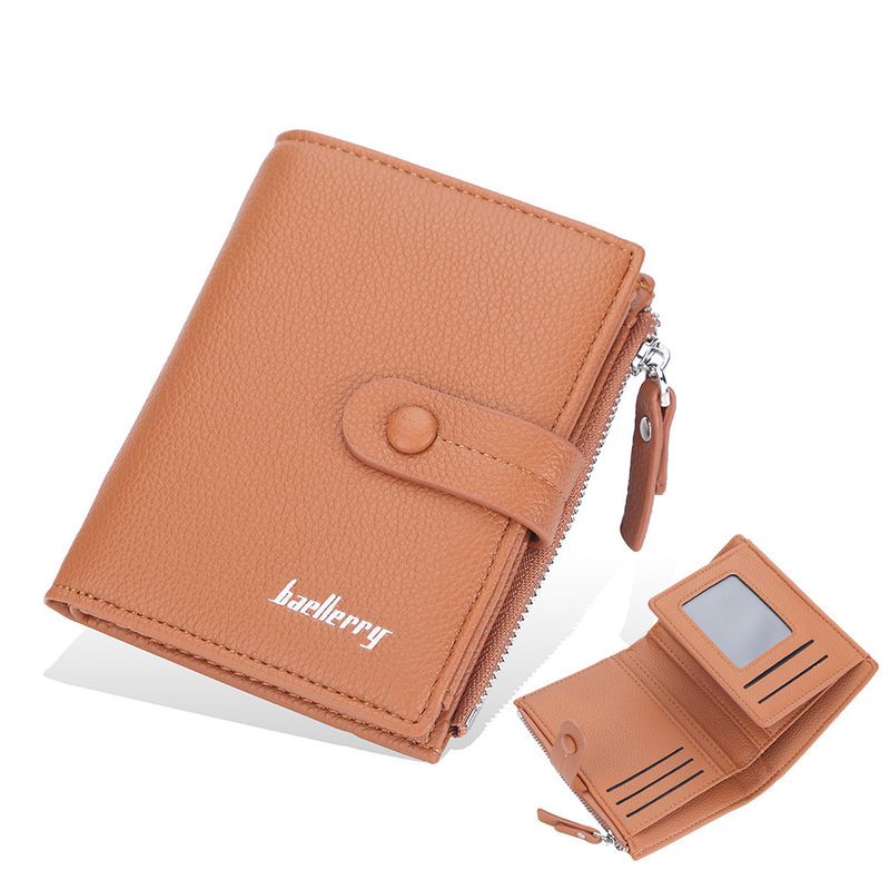 Baellerry Ladies Short Wallet Lychee Pattern Multi-Card 30% Off Coin Purse Buckle Zipper Wallet_voghion.com