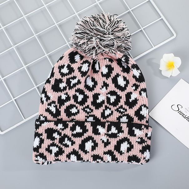 Knitted Hat Autumn And Winter Leopard Print Wool Hat Women's Korean Style Warm Earmuffs Autumn And Winter New Hats_voghion.com