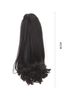 Extension de cheveux queue de cheval micro-bouclée noire naturelle, 16 pouces, mi-longue, avec cordon de serrage, adaptée à un usage quotidien japonais_voghion.com
