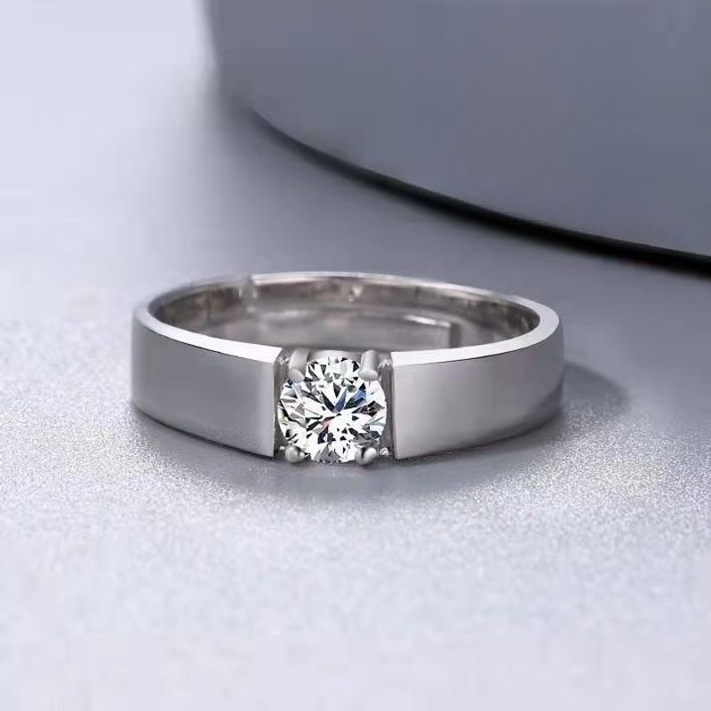Engagement Proposal Marriage Men's And Women's Ring Set Premium Diamond Ring Four-claw Ring Live Adjustable Valentine's Day Birthday Anniversary Gift_voghion.com