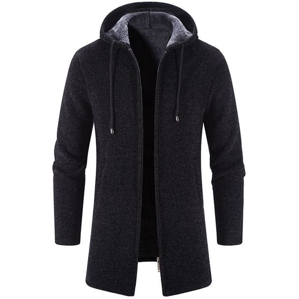 Men's clothing plus velvet trend handsome color Joker men's cardigan Chenille sweater sweater coat trench coat_voghion.com