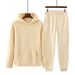 Spring Autumn Winter Leisure Solid Color Coat Pants Set and Women's Pullover Sweater Men's_voghion.com