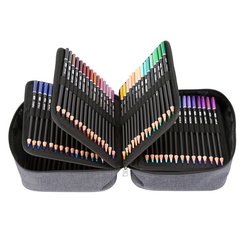 180-Color Professional Oil-Based Colored Pencils Set For Artists, Sketching, Doodling & Coloring - Hb Hardness, Vibrant Pigments, Nylon Case_voghion.com