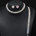 Damen-Schmuckset, modisches Schmuckset mit Halskette und Ohrringen und Armband aus Strasssteinen für die Braut_voghion.com