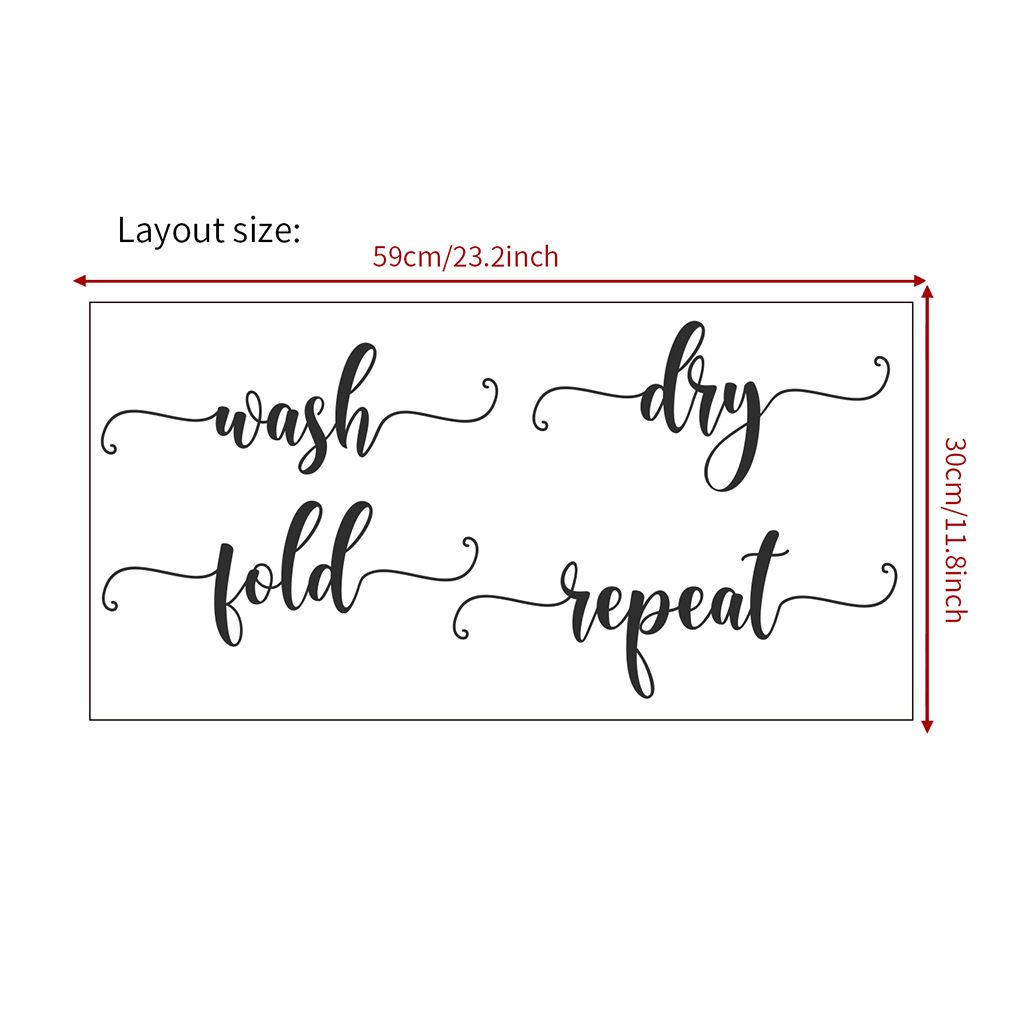 Wash dry fold repeat creative English N1345 custom living r  wall sticker_voghion.com