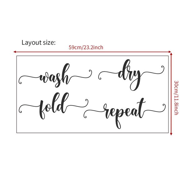 Wash dry fold repeat creative English N1345 custom living r  wall sticker_voghion.com