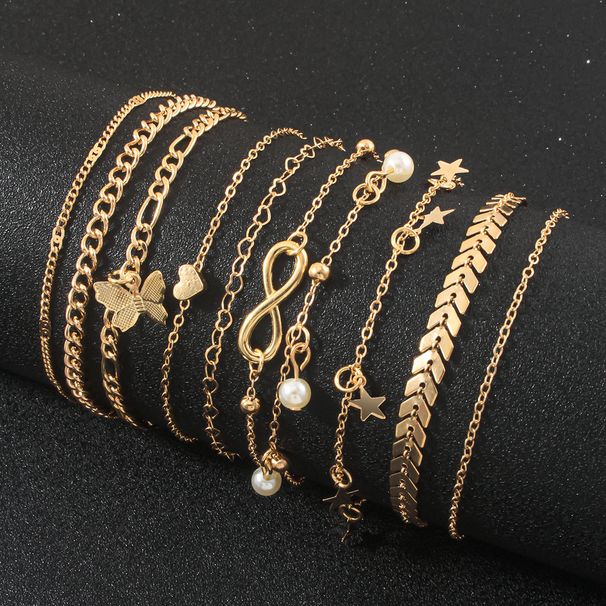 New High-End Infinity Symbol For Women, Butterfly And Star Simple Personality Style Anklet Set_voghion.com