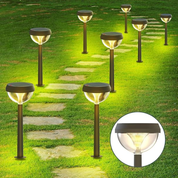 Linkind Solar Pathway Lights 8 Pack, Solar Lights Outdoor, Warm White Solar Path Lights Waterproof, Solar Lights for Walkway Yard Driveway Backyard_voghion.com