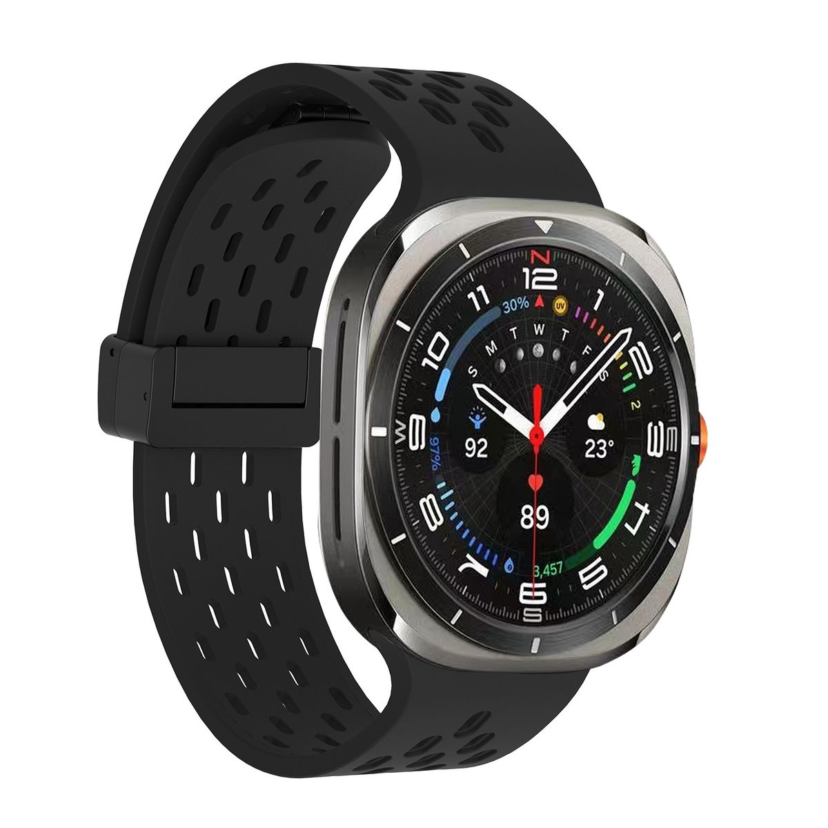 Magnetic Folding Buckle Band Samsung 47Mm Silicone Soft Strap For Galaxy Watch 7 Ultra Watchband Bracelet_voghion.com