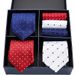 2023 New Men's Fashion Business Stripe Tie Square Scarf Combination Set Gift Box_voghion.com