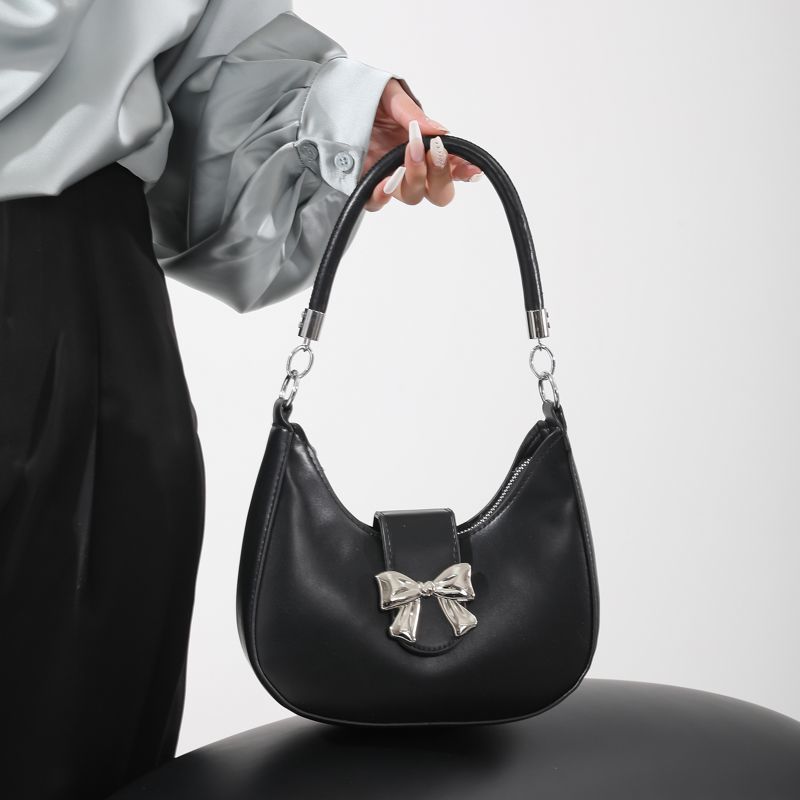 Borsa a mano con fiocco di alta qualità per donna, 2024, nuova borsa a tracolla con catena, mini borsa a tracolla sottobraccio_voghion.com