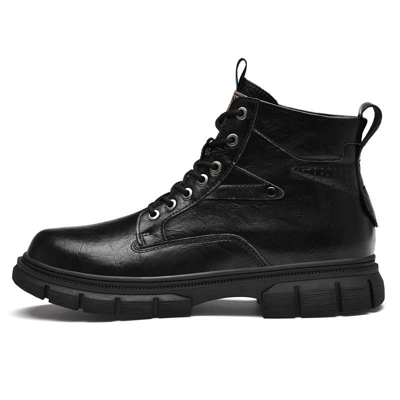 Martin Boots Men's High-top Boots Hand-scratched Tooling Shoes Young And Young Retro Casual Leather Boots Men_voghion.com