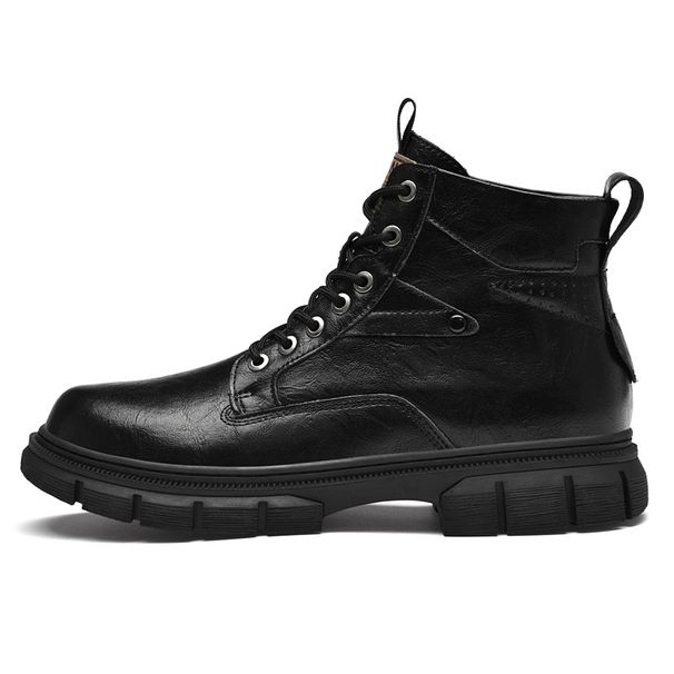 Martin Boots Men's High-top Boots Hand-scratched Tooling Shoes Young And Young Retro Casual Leather Boots Men_voghion.com